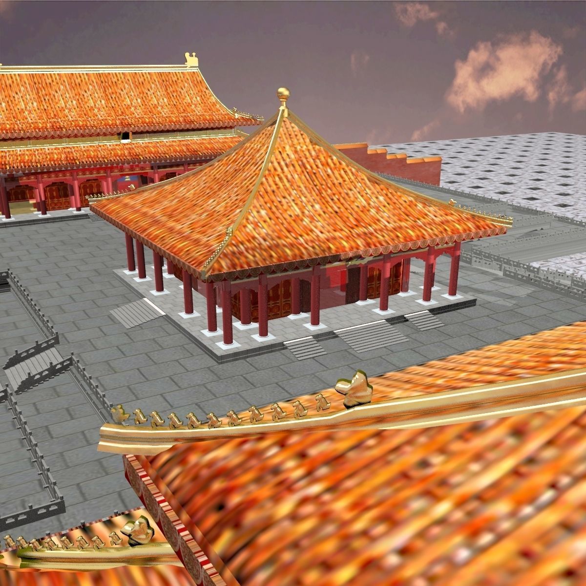 Chinese forbidden city  3D model_5