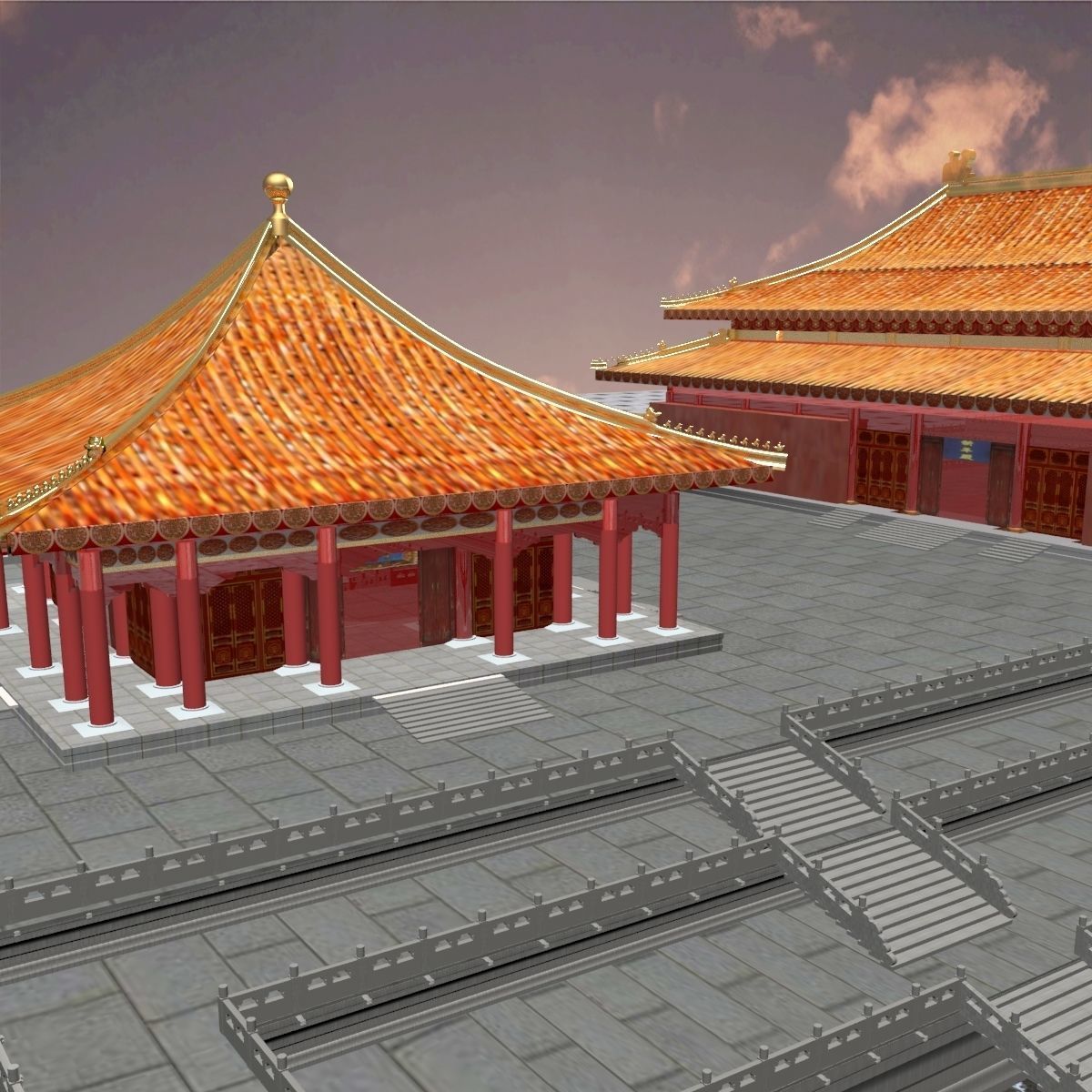 Chinese forbidden city  3D model_4