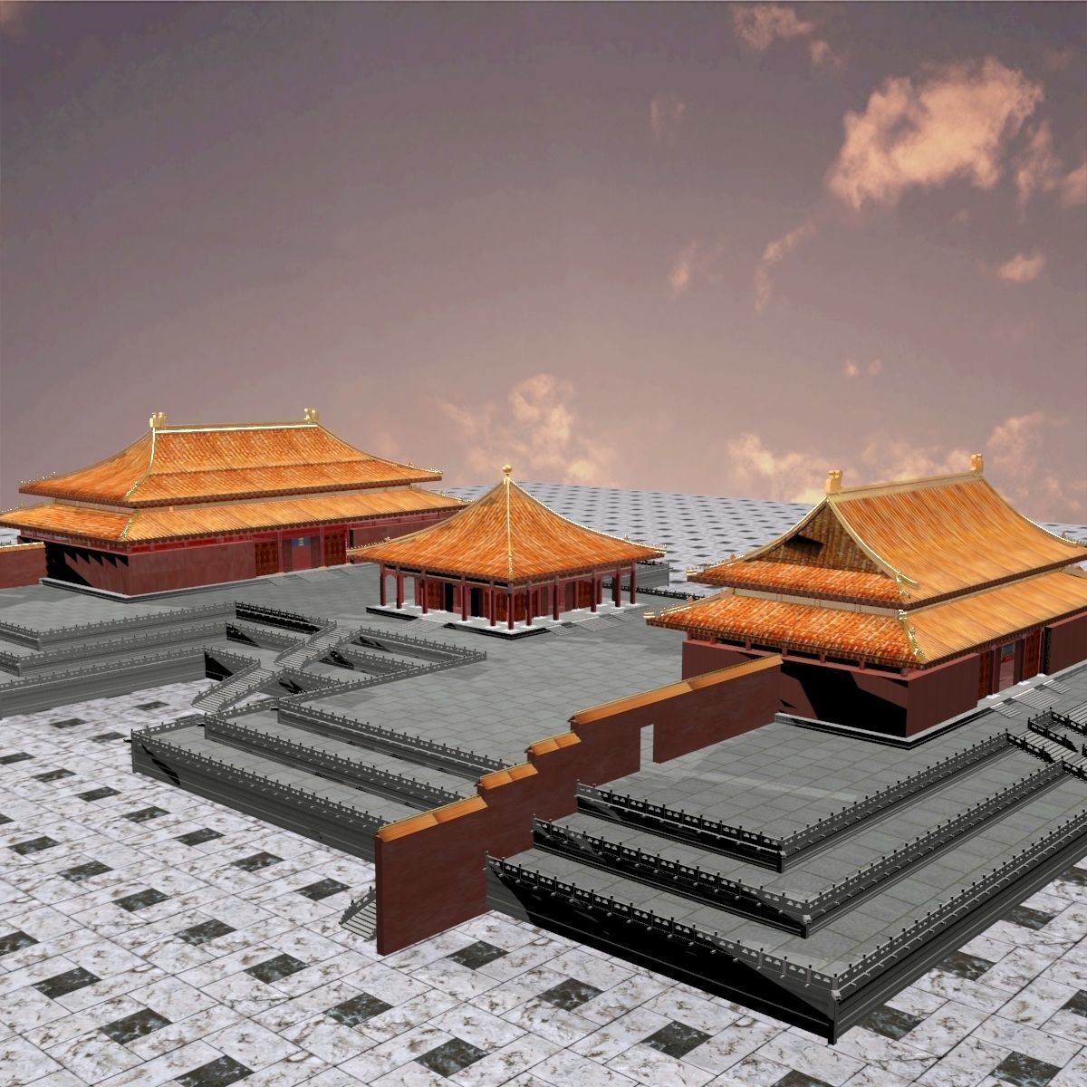 Chinese forbidden city  3D model_6