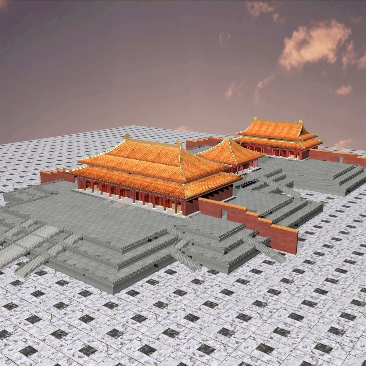 Chinese forbidden city  3D model_1