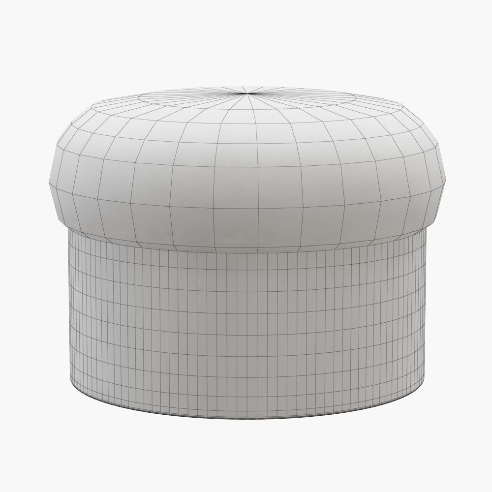 Sheepskin Footstool-01 3D model_3