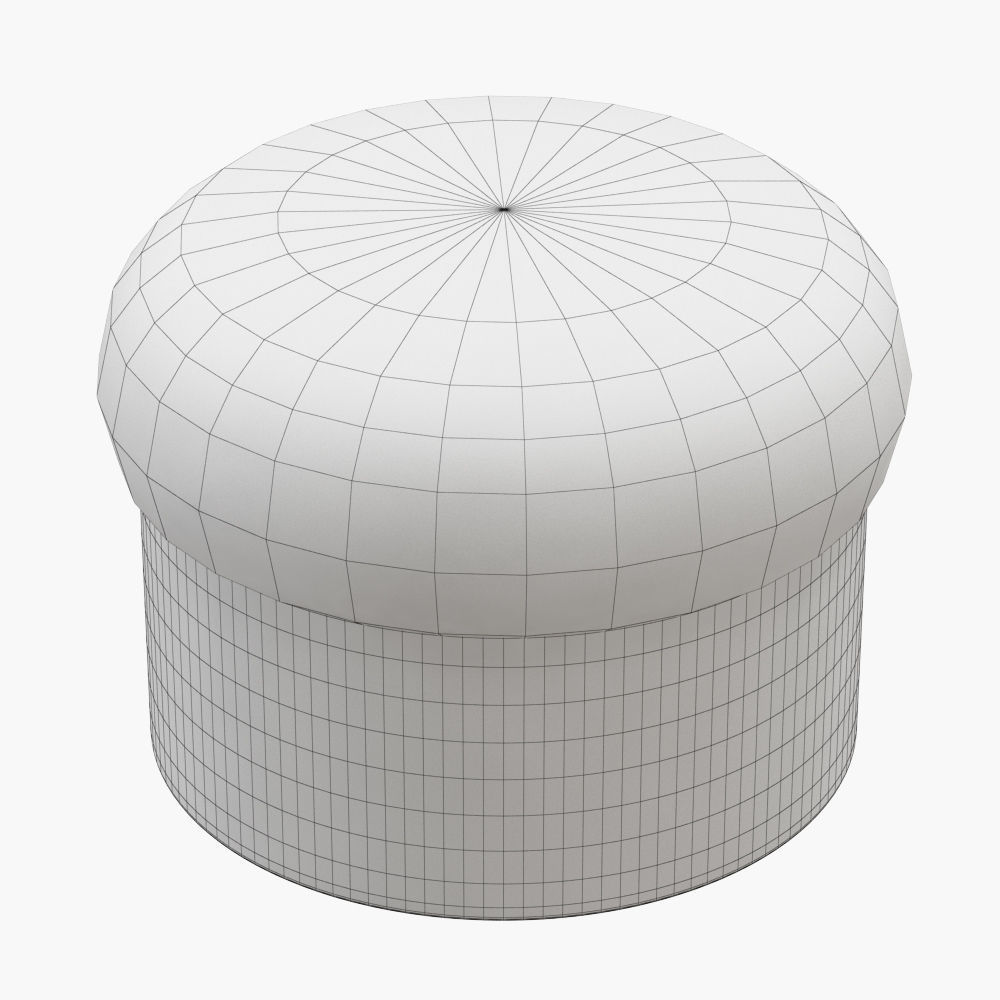 Sheepskin Footstool-01 3D model_4