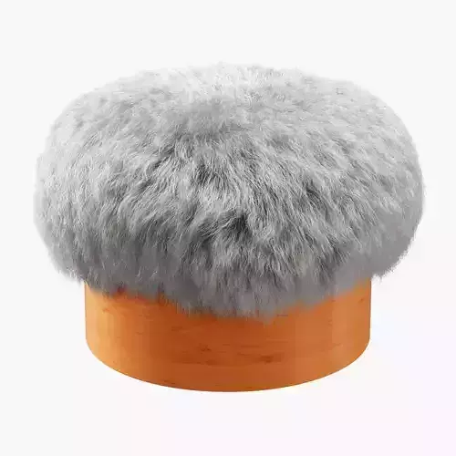 Sheepskin Footstool-01 3D model