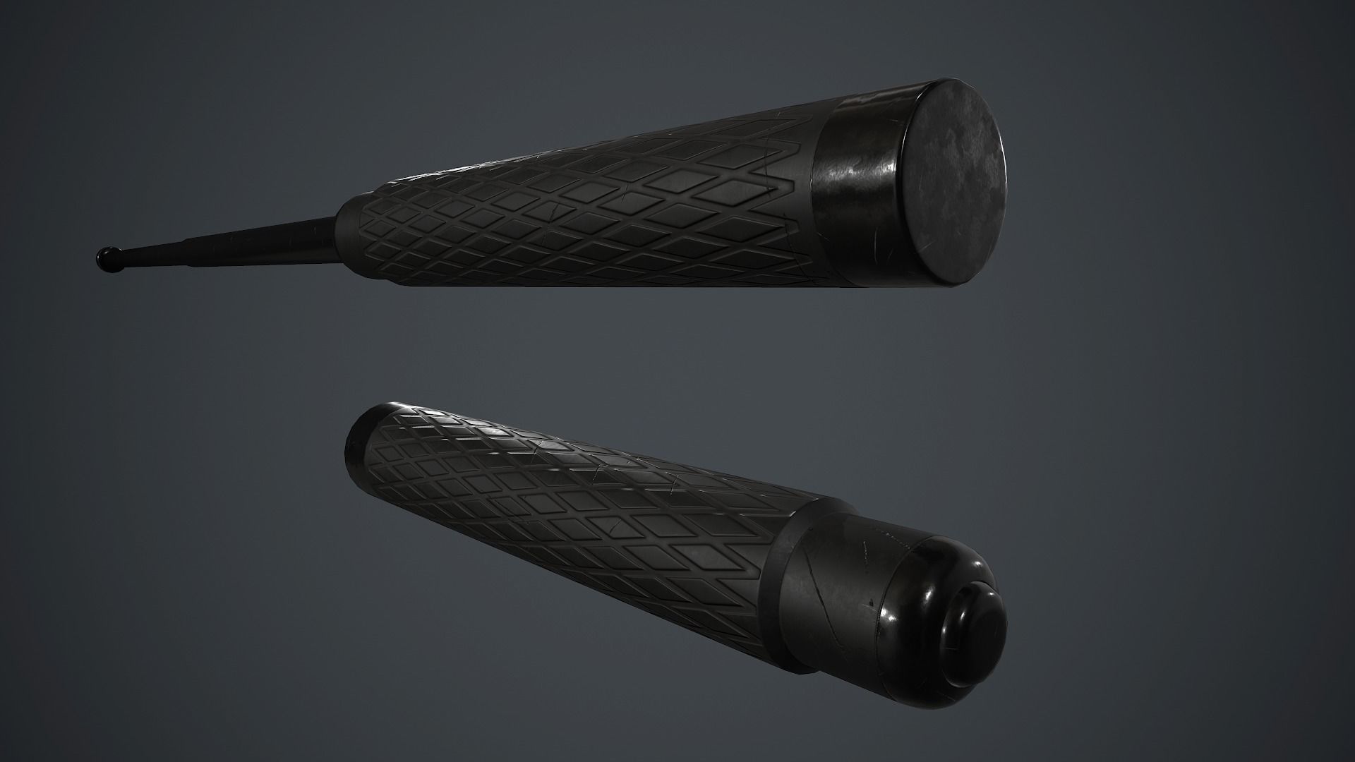 Police Metal Stick PBR Game Ready Low-poly 3D model_3
