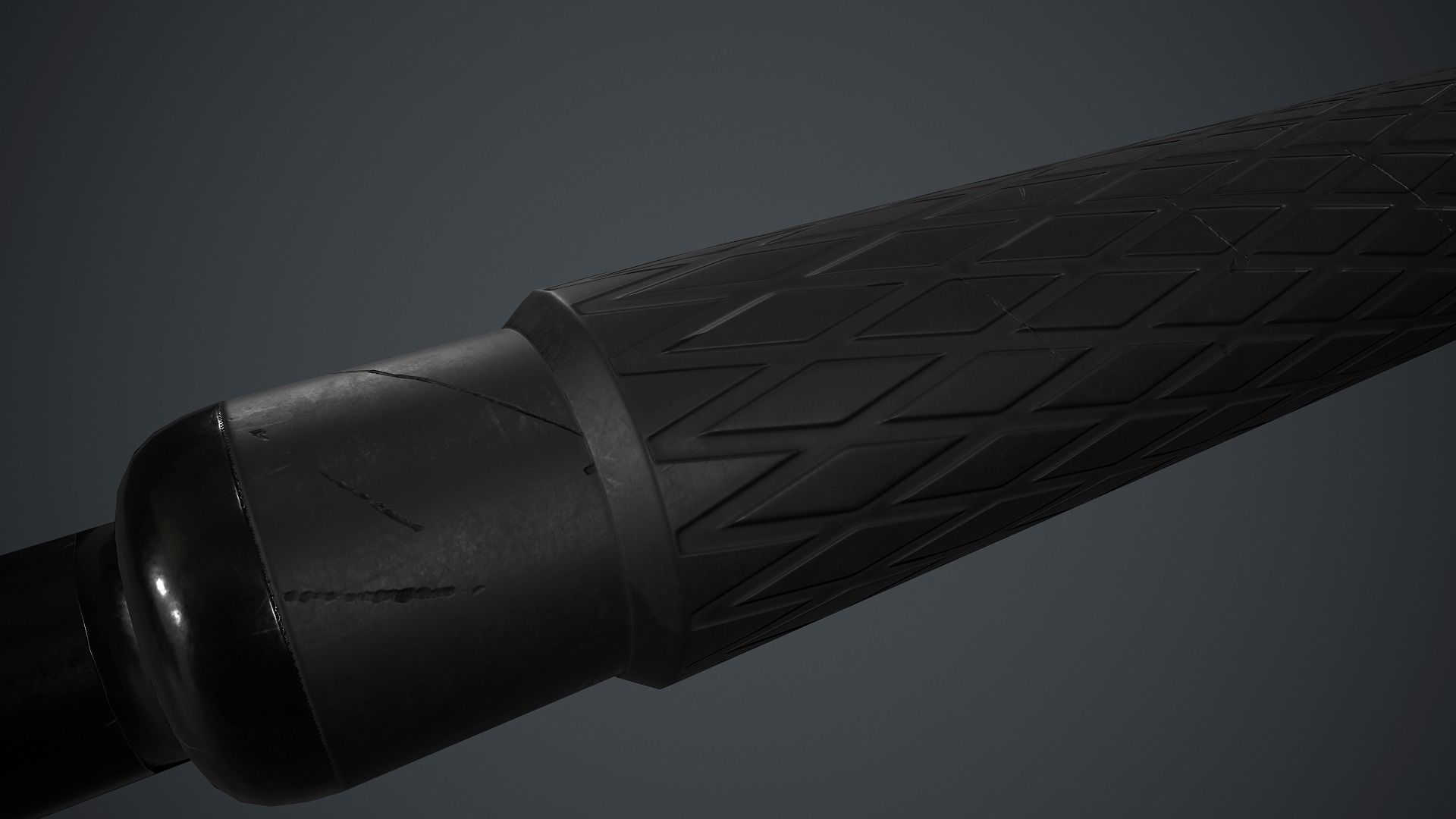 Police Metal Stick PBR Game Ready Low-poly 3D model_5