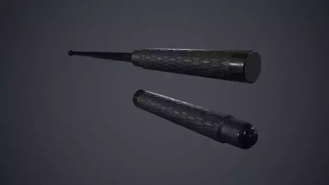 Police Metal Stick PBR Game Ready Low-poly 3D model
