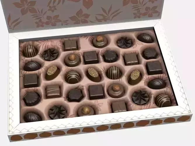 Chocolate box Low-poly 3D model