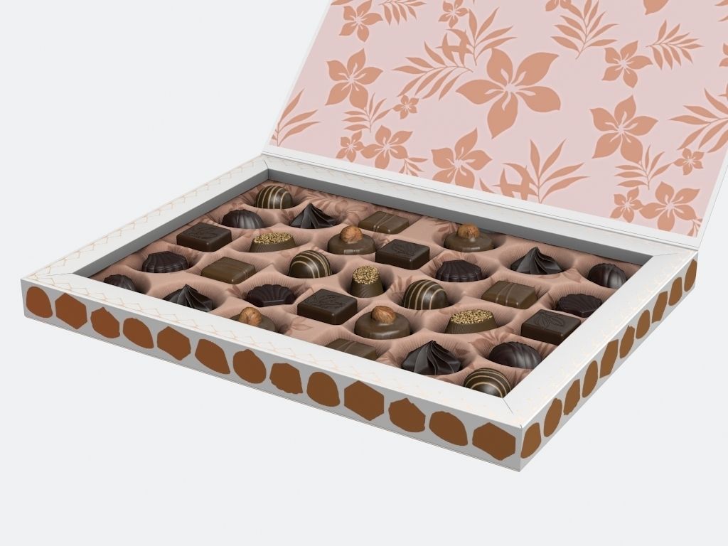 Chocolate box Low-poly 3D model_7