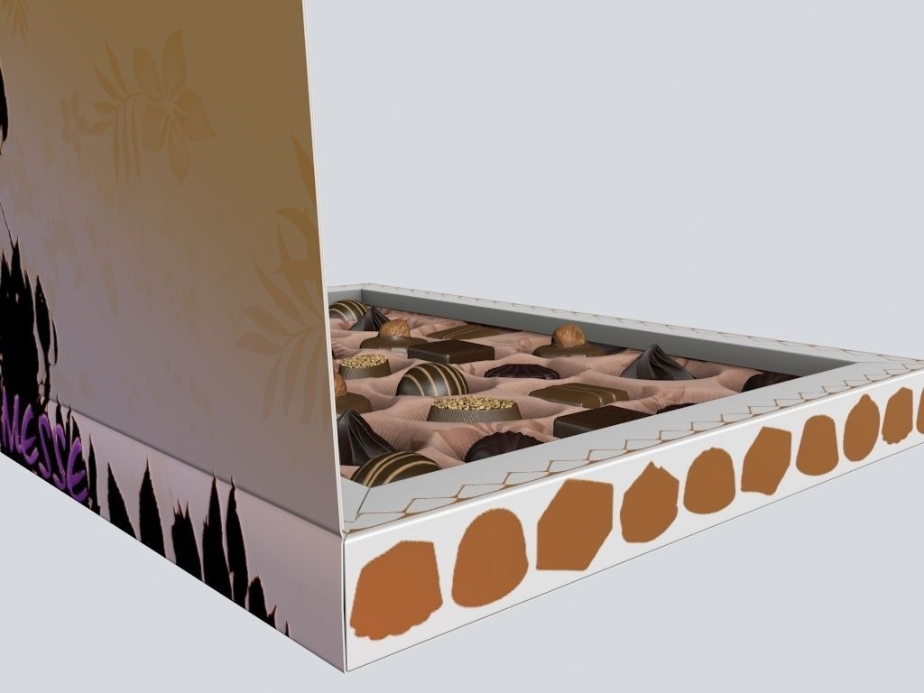 Chocolate box Low-poly 3D model_5