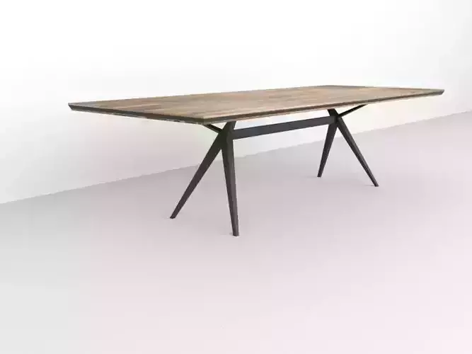 Table dining with legs and wood top