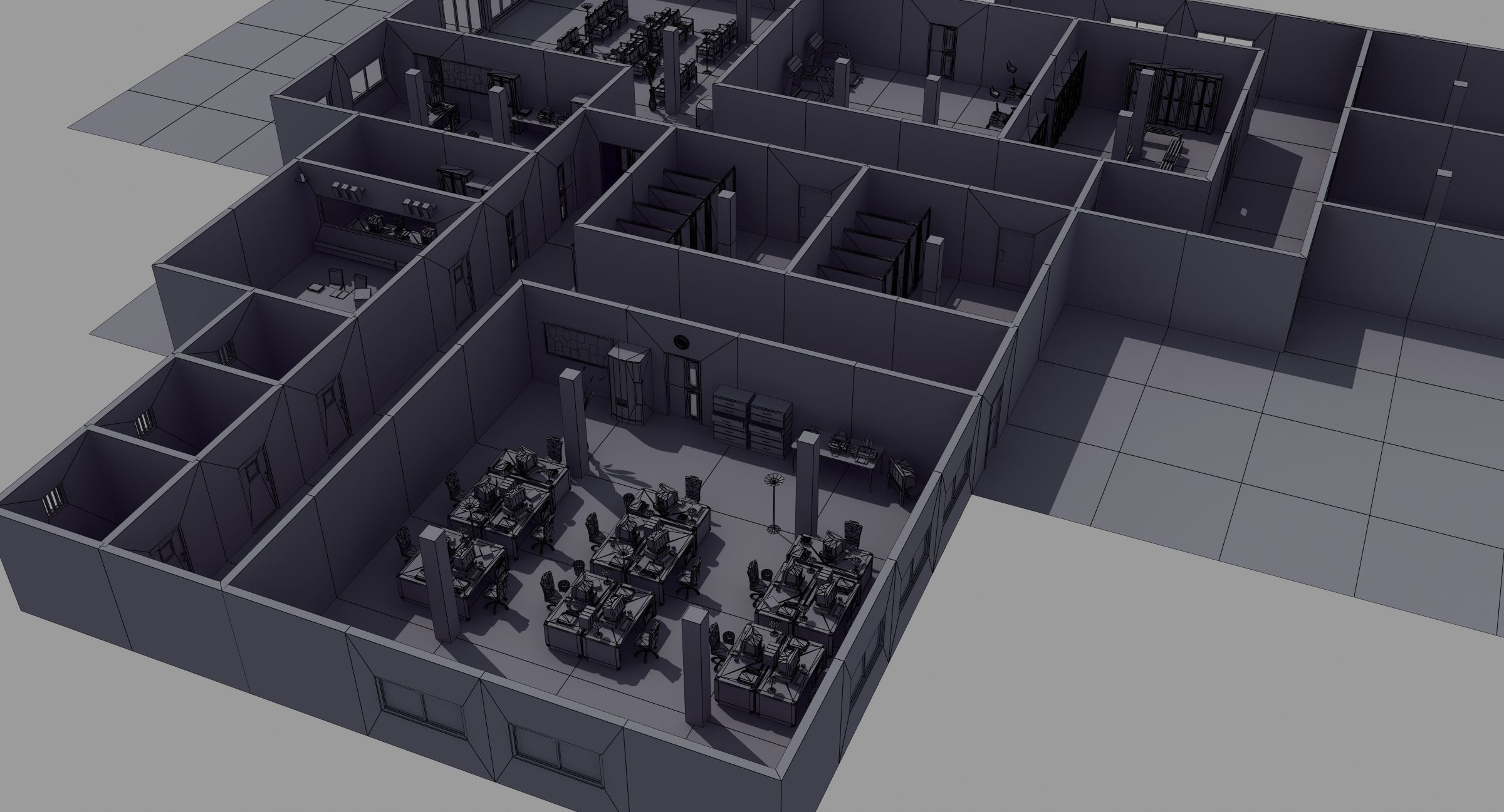 Office Interior Set 3D model_19