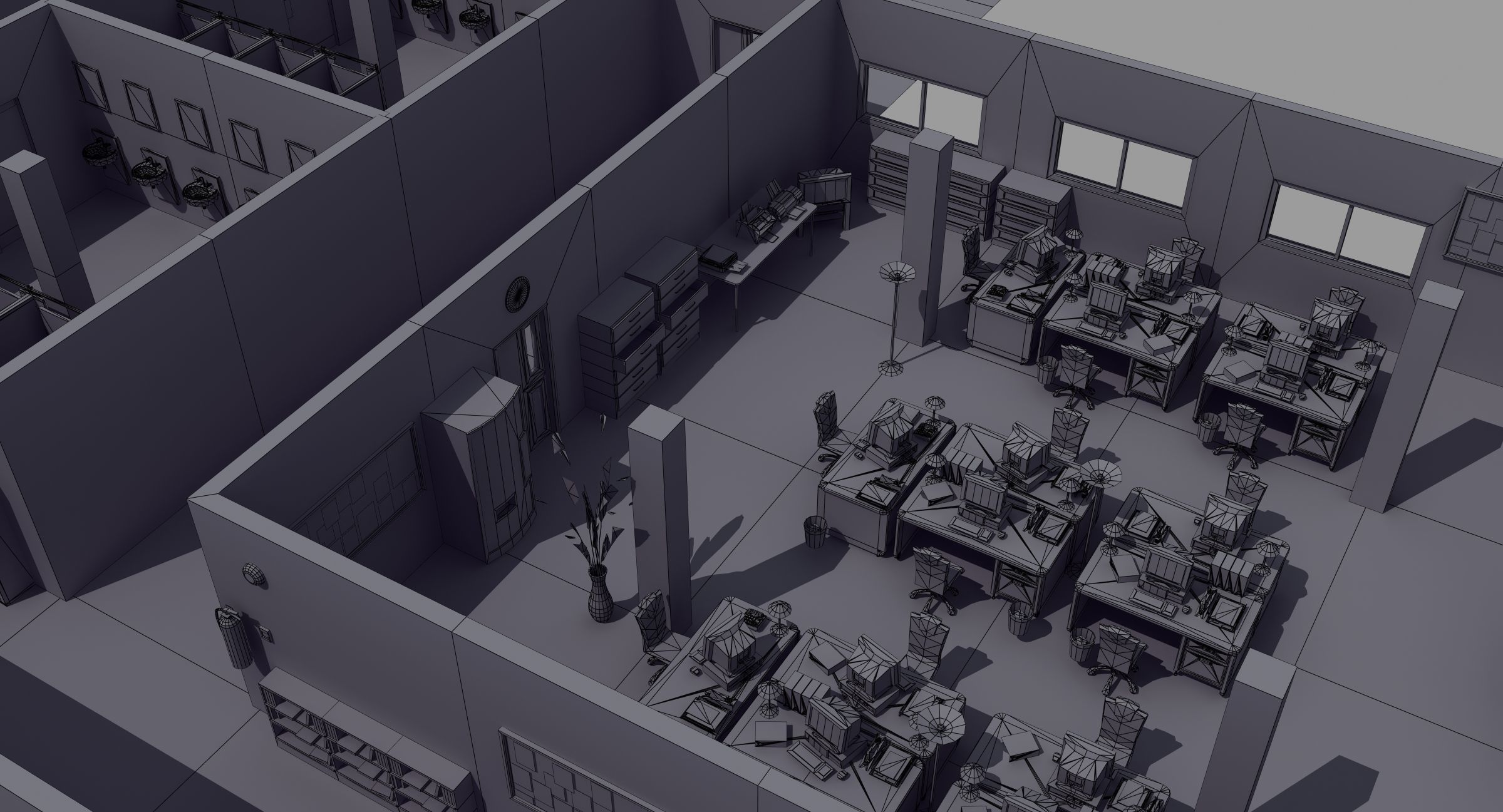 Office Interior Set 3D model_25