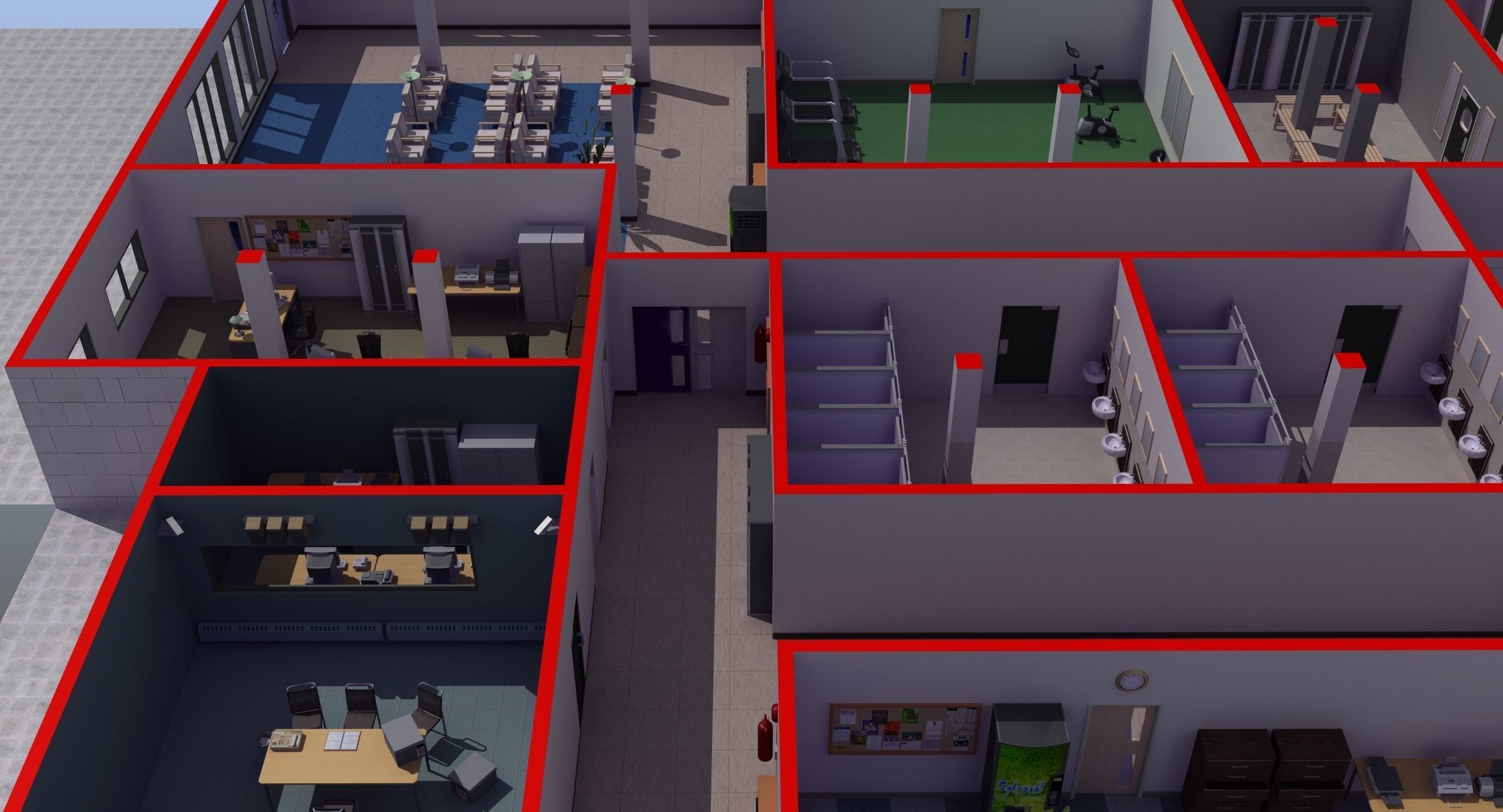 Office Interior Set 3D model_2