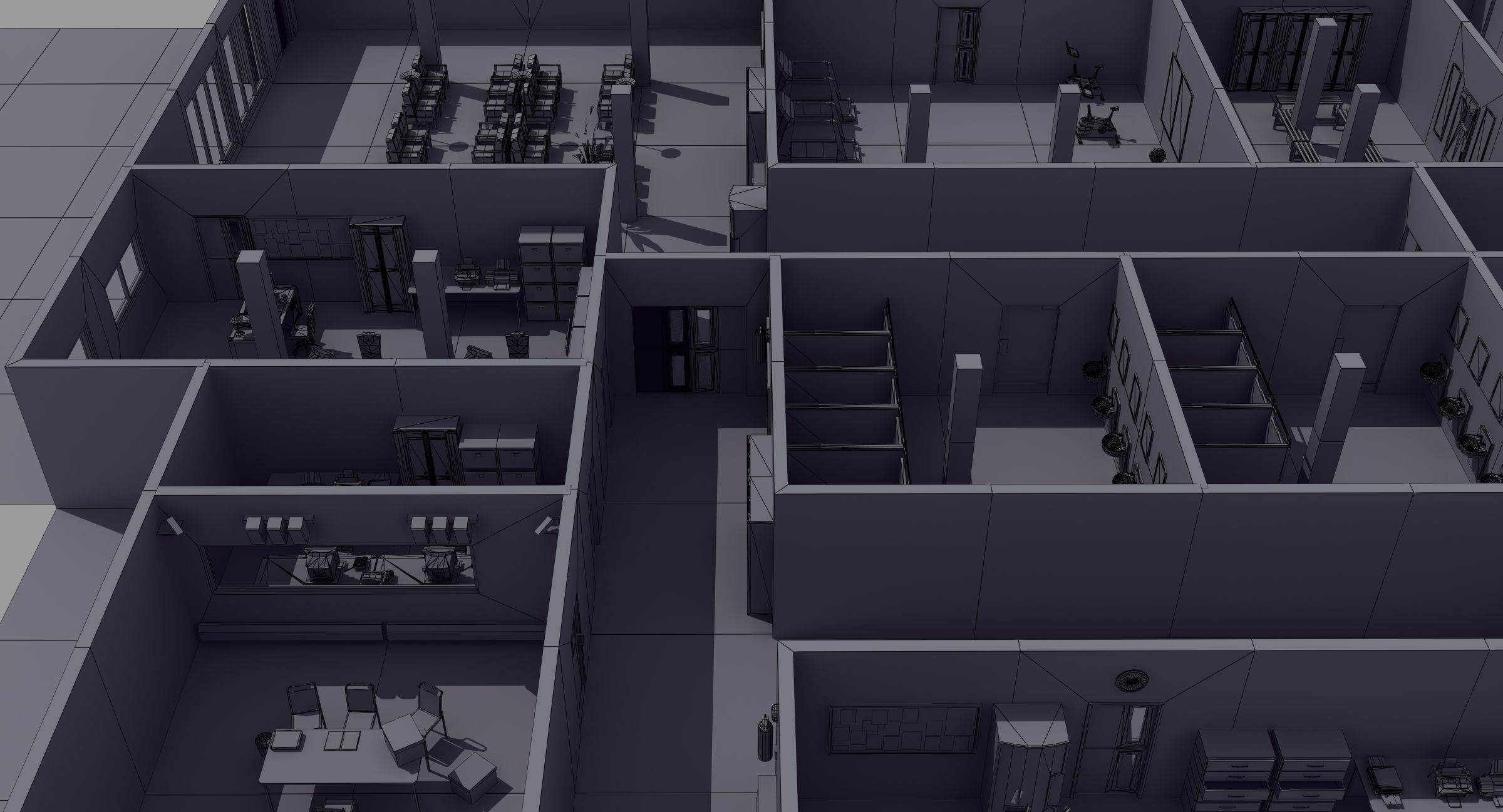 Office Interior Set 3D model_15