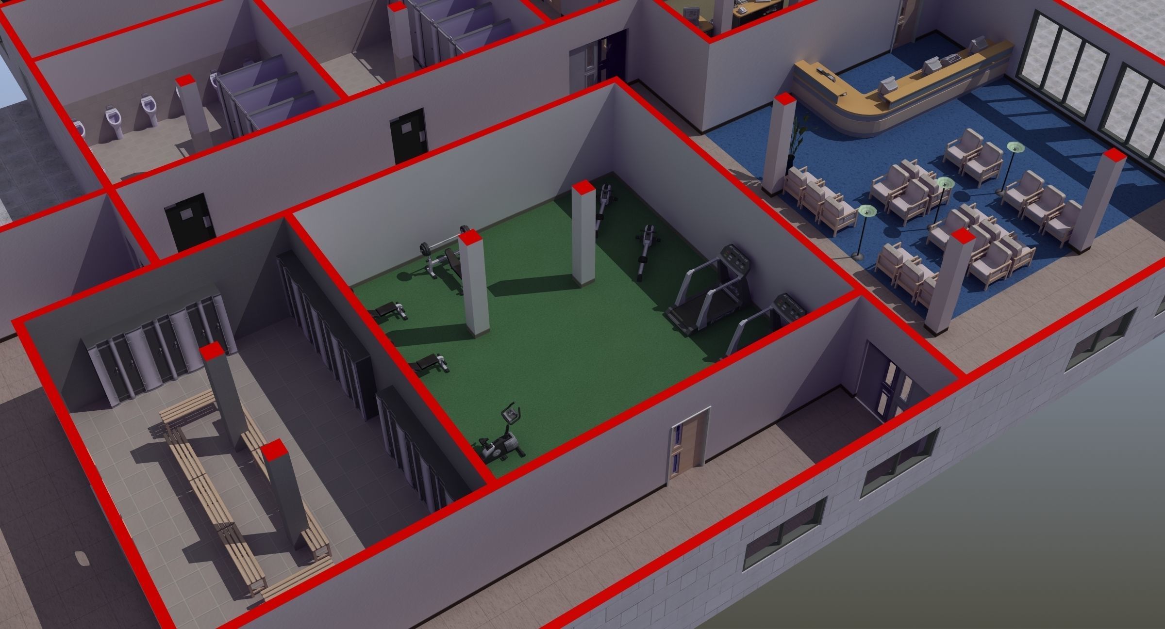 Office Interior Set 3D model_10