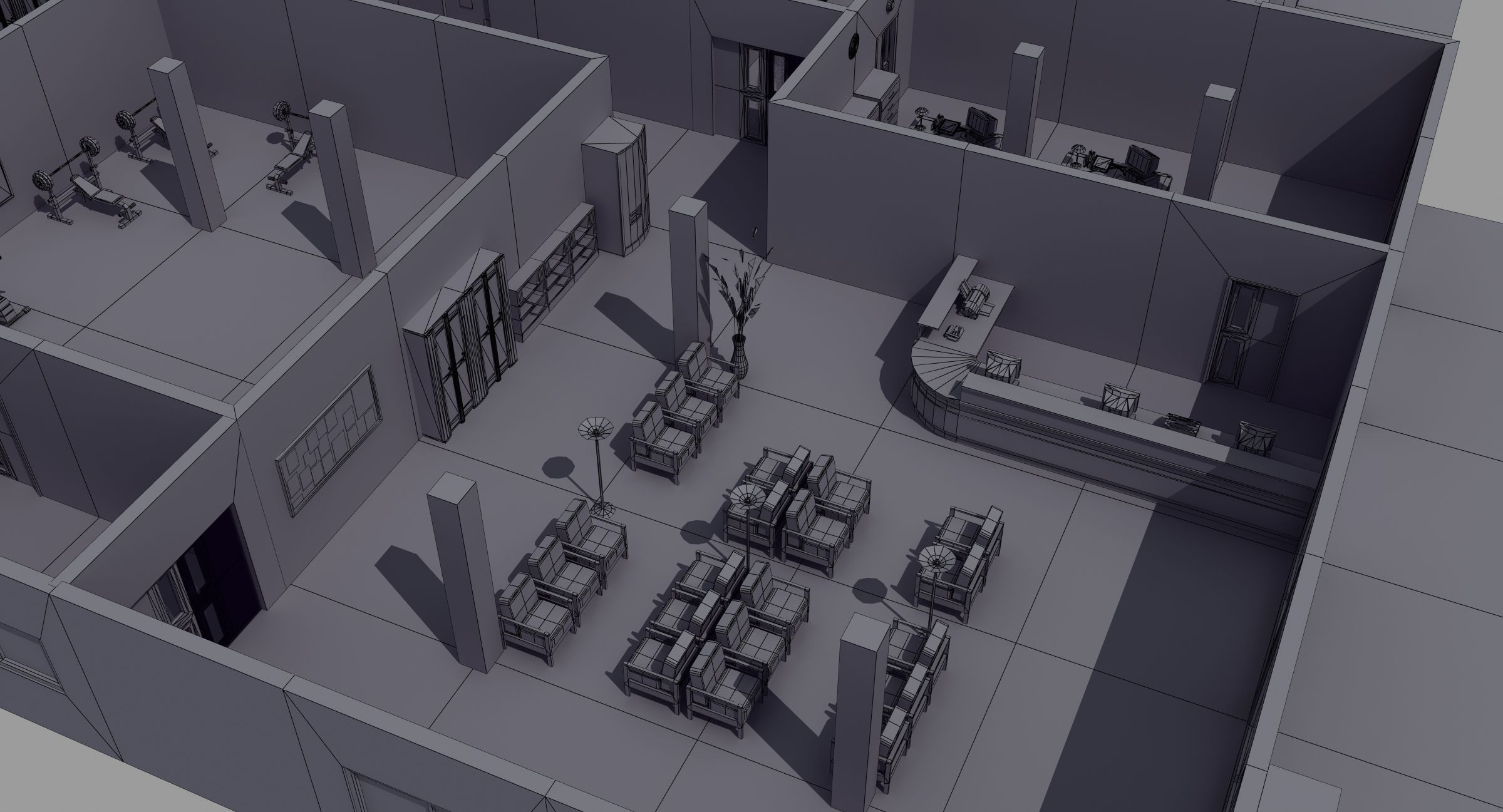 Office Interior Set 3D model_14