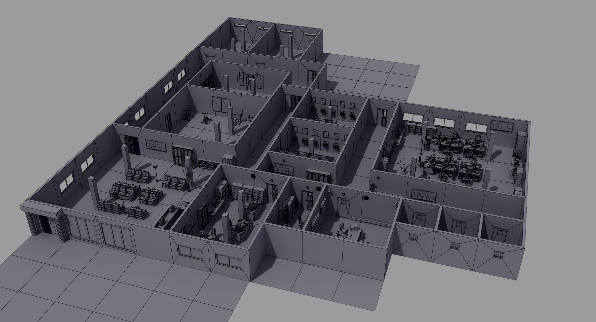 Office Interior Set 3D model_13