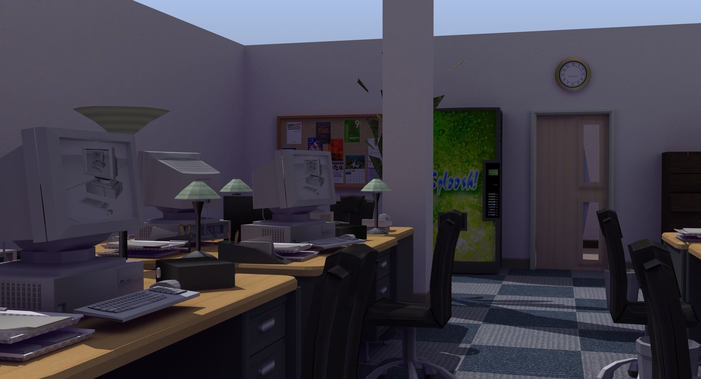Office Interior Set 3D model_9