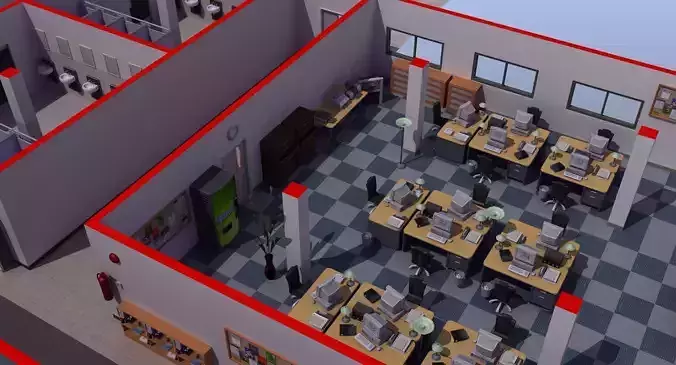 Office Interior Set 3D model