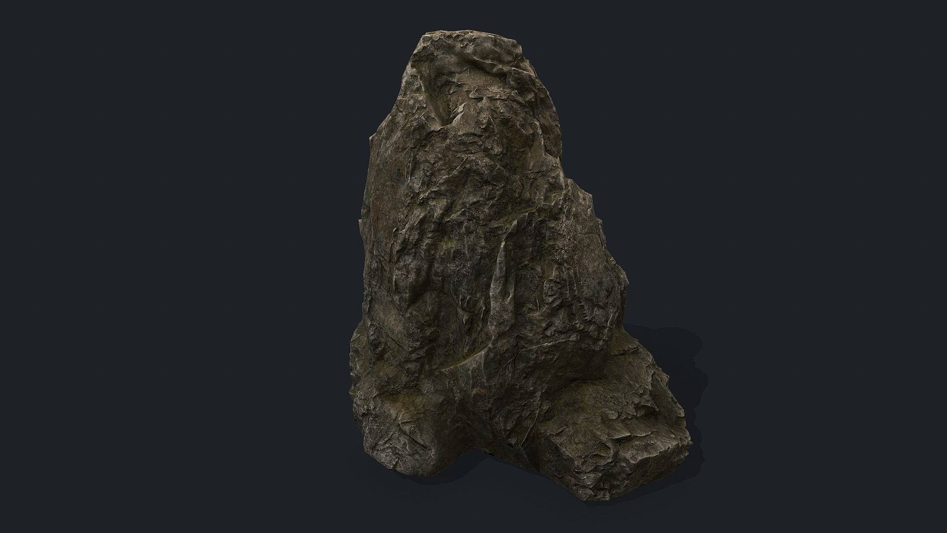 Mossy Rock Low-poly 3D model_1