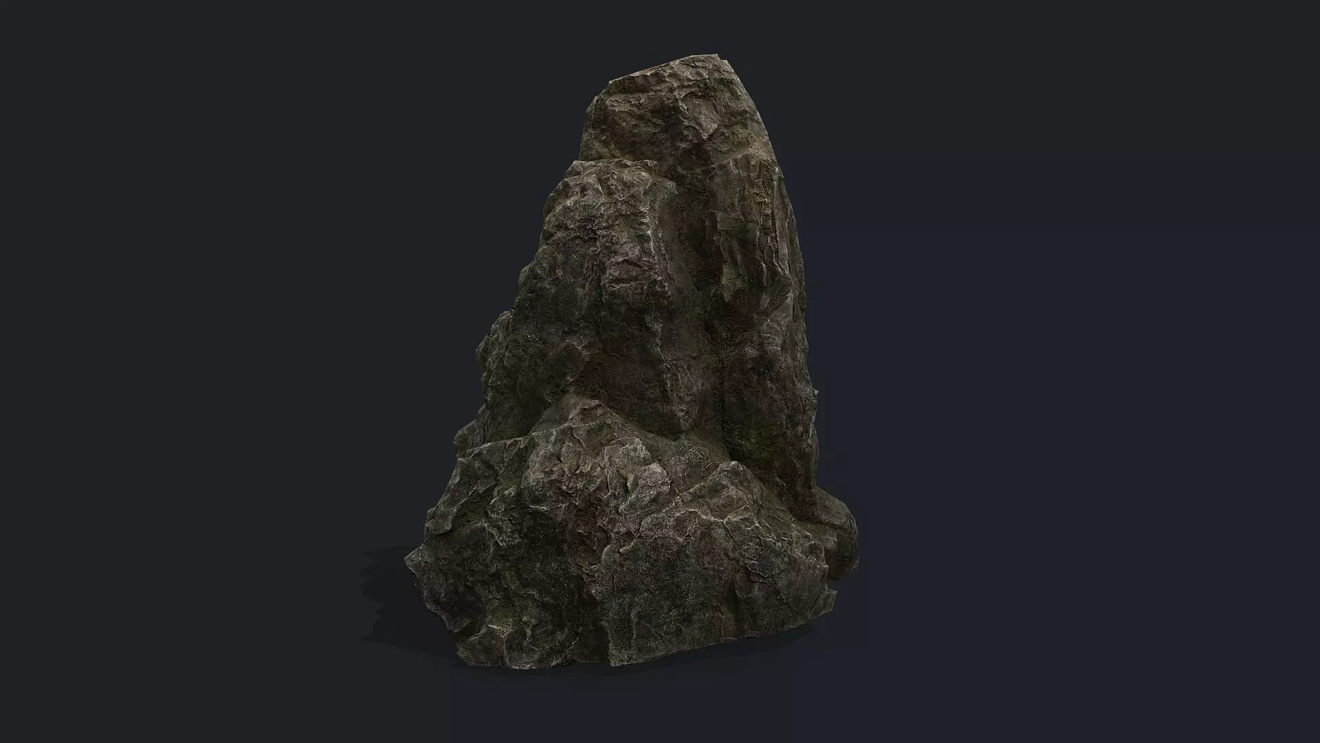 Mossy Rock Low-poly 3D model_0