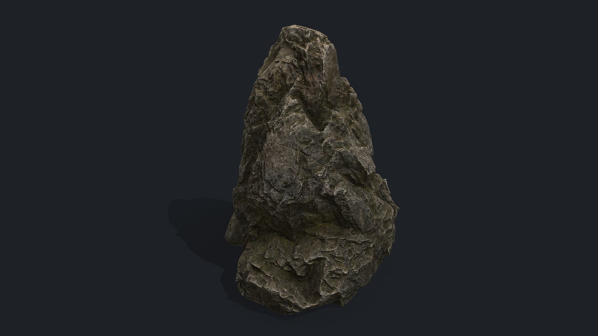 Mossy Rock Low-poly 3D model_4