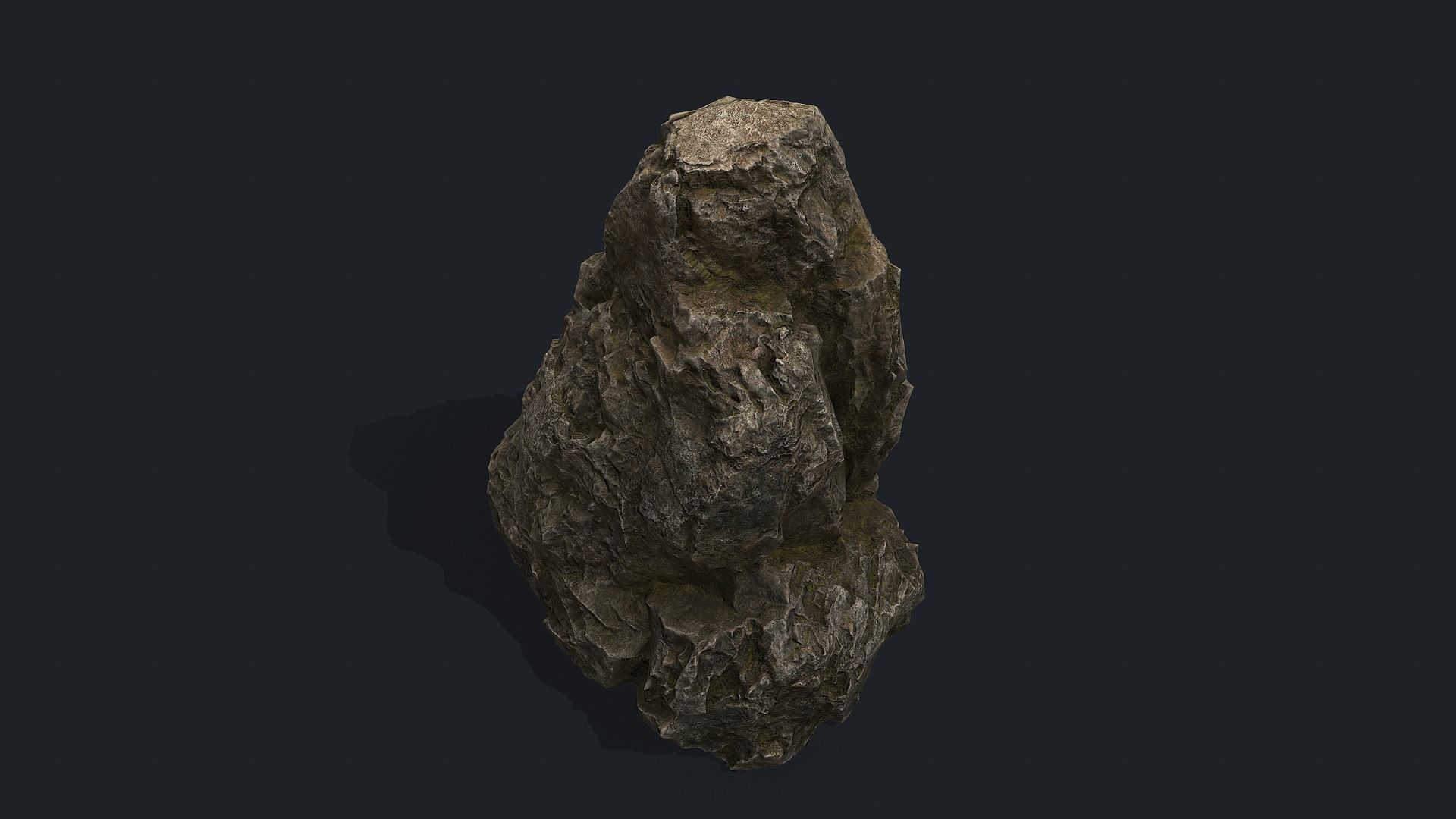Mossy Rock Low-poly 3D model_3