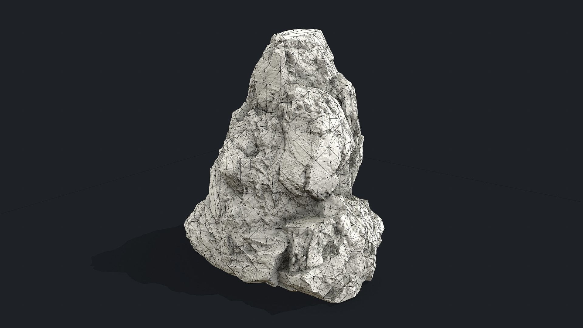 Mossy Rock Low-poly 3D model_7