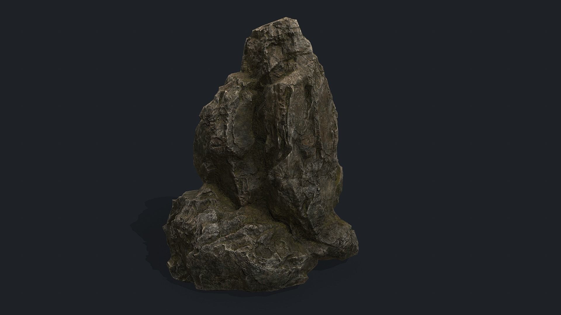 Mossy Rock Low-poly 3D model_5