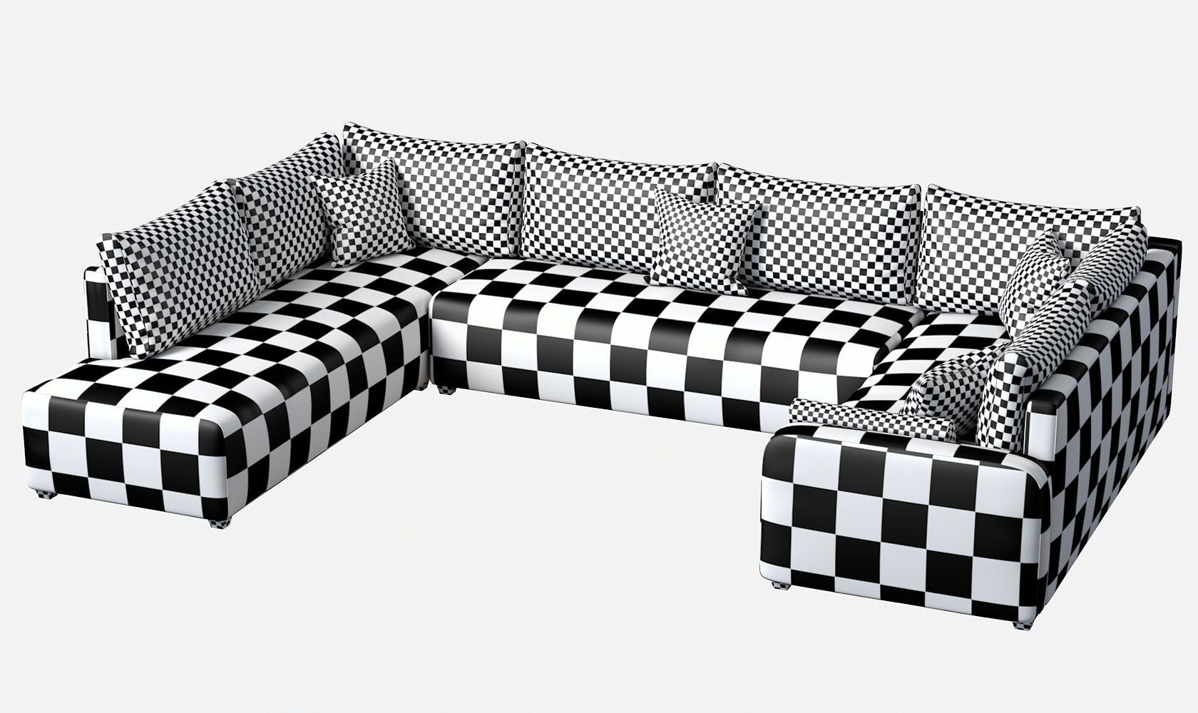 Sectional Sofa Low-poly 3D model_18