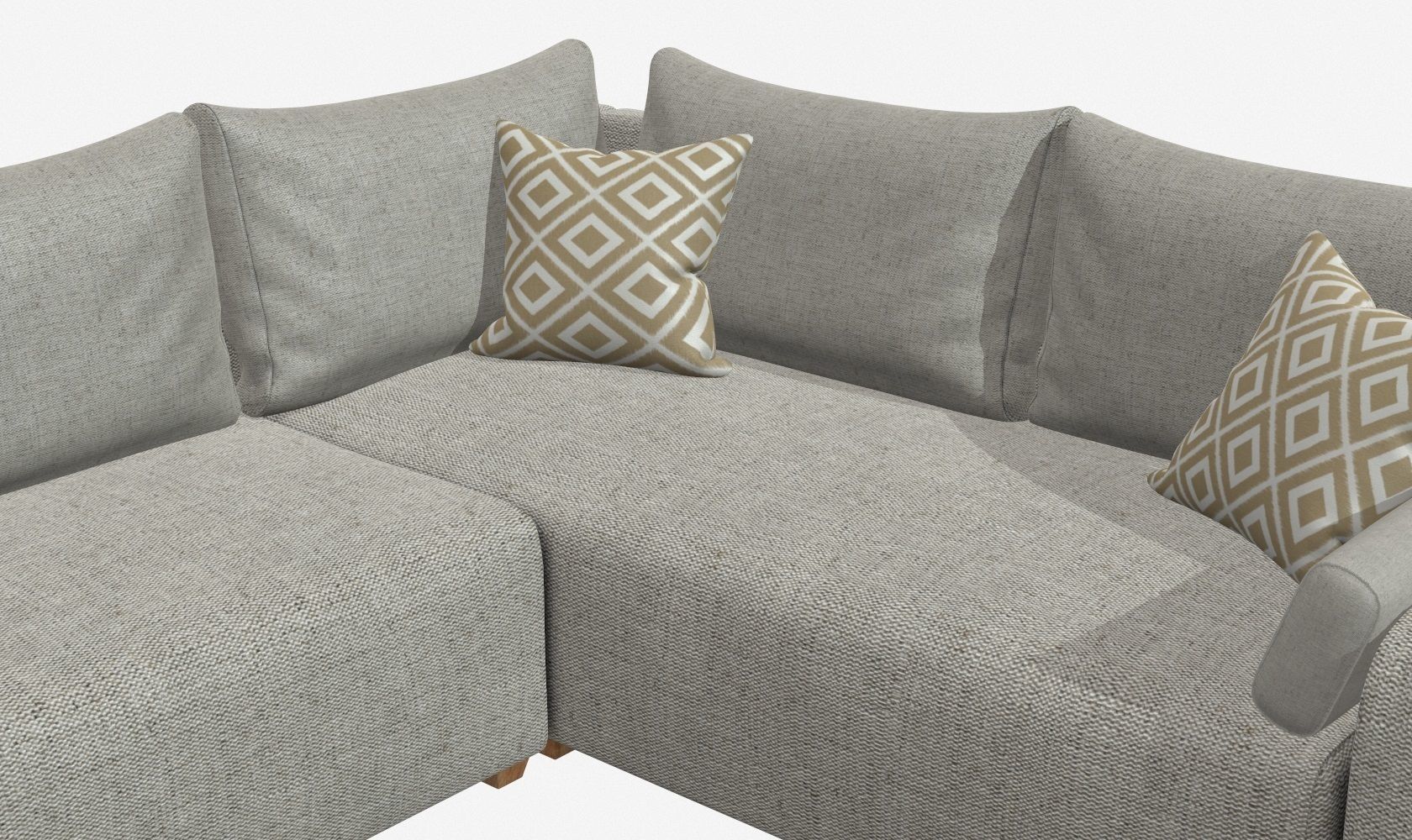 Sectional Sofa Low-poly 3D model_15