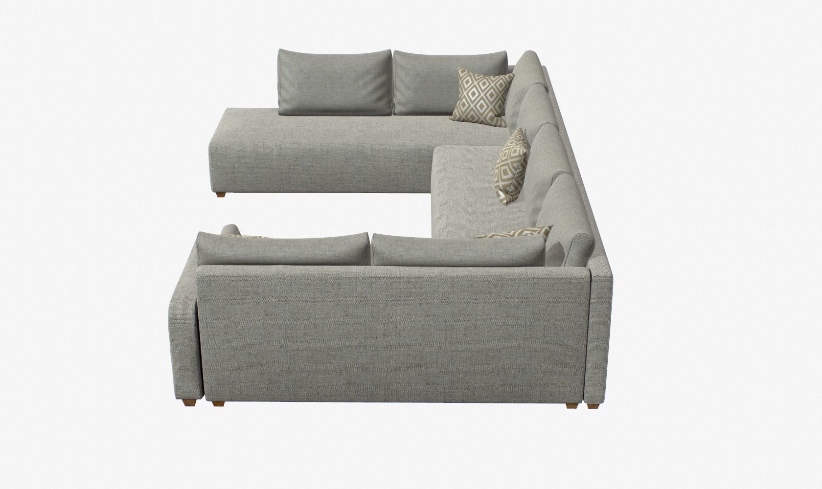 Sectional Sofa Low-poly 3D model_6