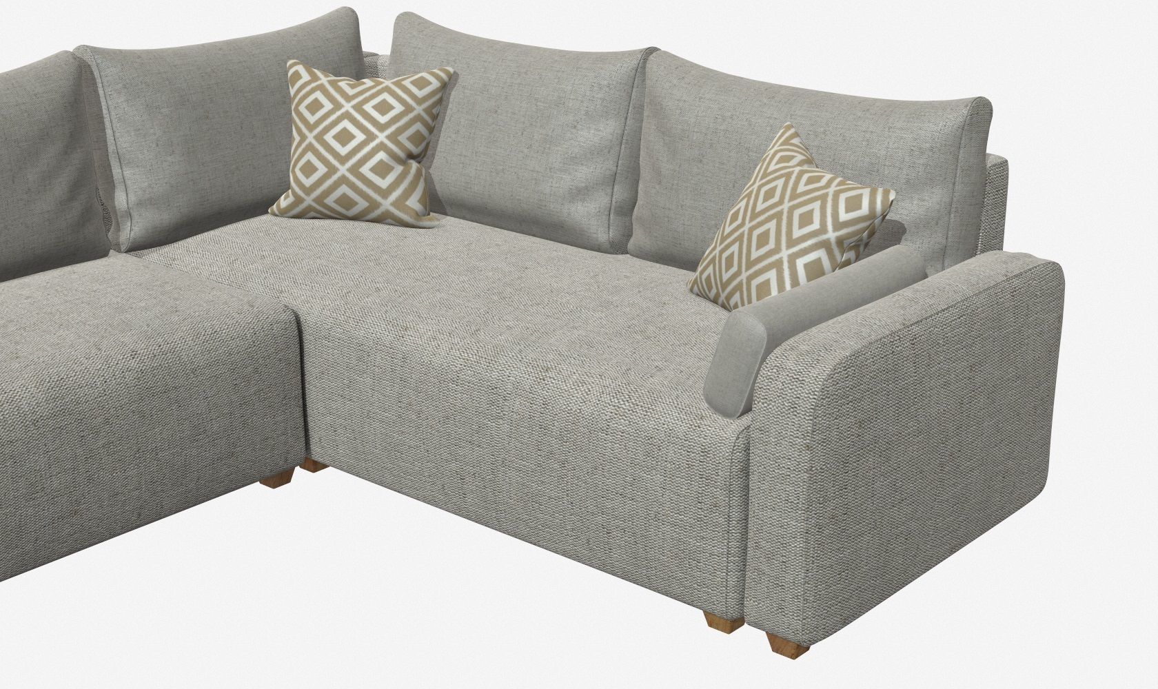 Sectional Sofa Low-poly 3D model_14
