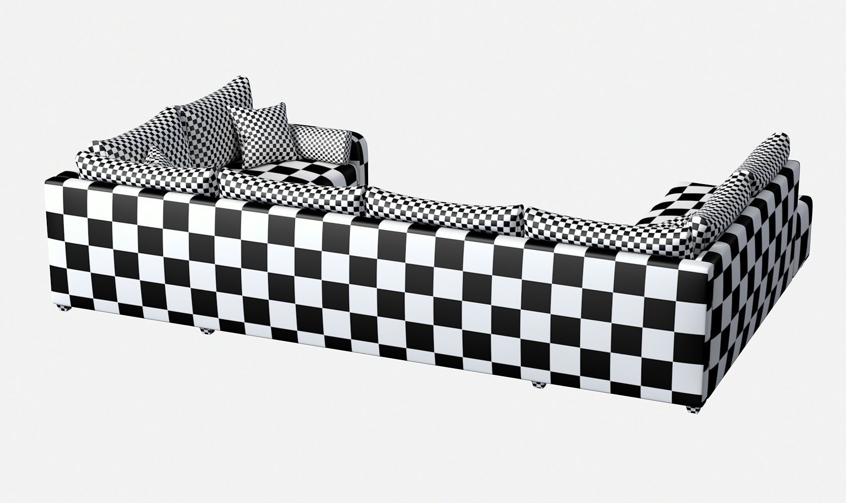 Sectional Sofa Low-poly 3D model_19