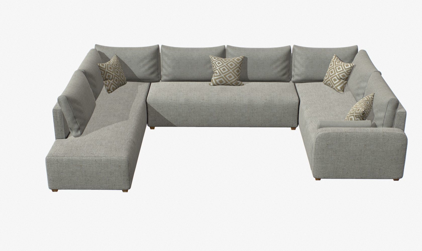 Sectional Sofa Low-poly 3D model_12