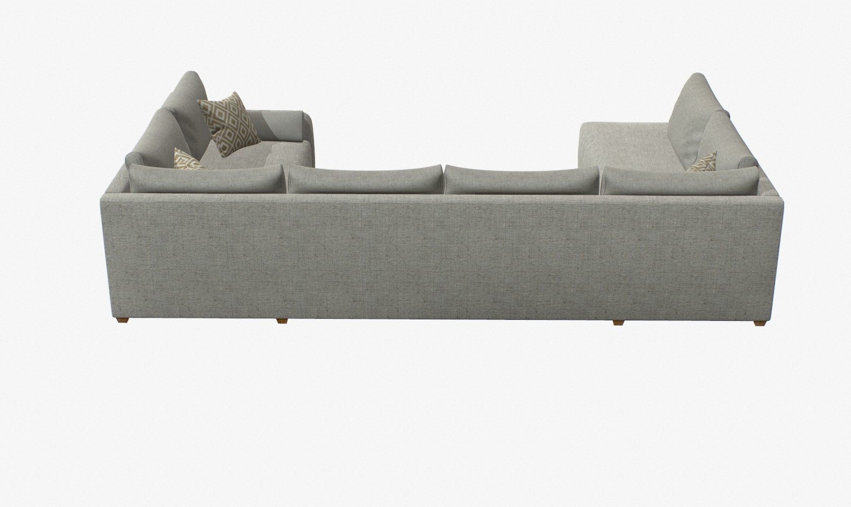 Sectional Sofa Low-poly 3D model_8