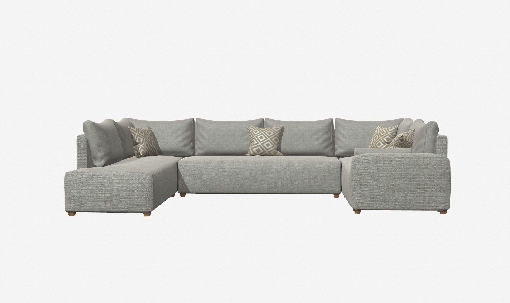 Sectional Sofa Low-poly 3D model_4
