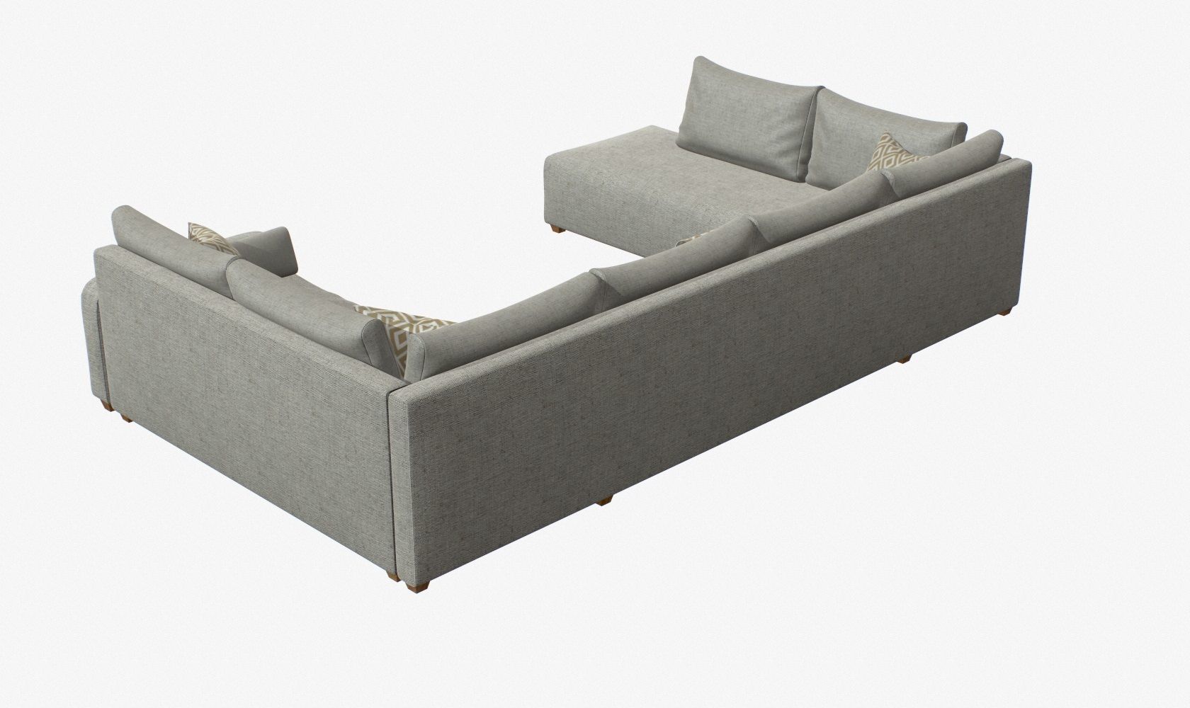 Sectional Sofa Low-poly 3D model_7