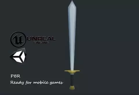 Sword Low Poly PBR for Mobiles Low-poly 3D model