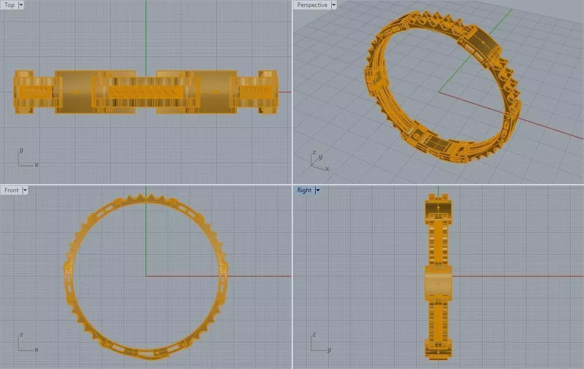 Bracelet With Bolt 3D print model_0