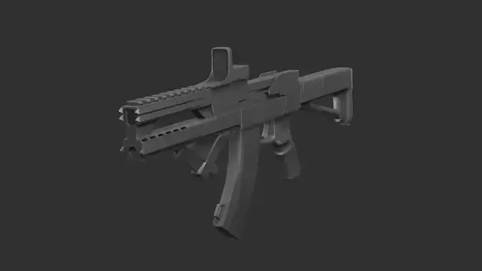 Sci-fi Weappon - AK-47 - Zbrush Project Free 3D model