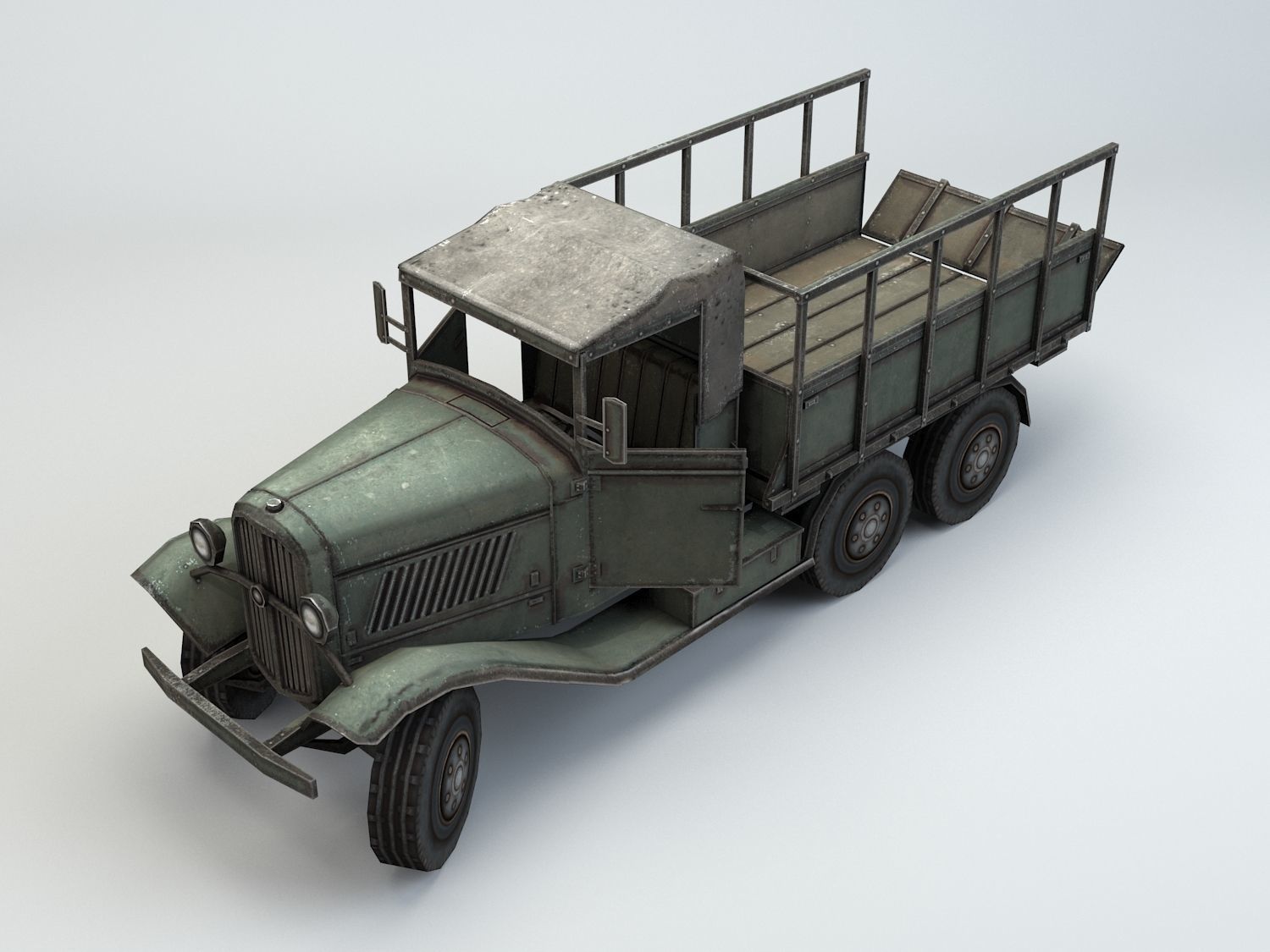 Low Poly Type 94 Army Truck Low-poly 3D model_10