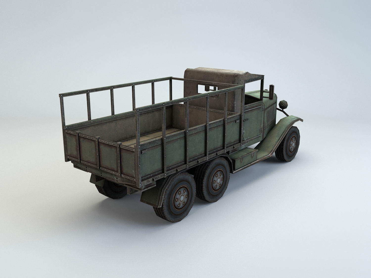 Low Poly Type 94 Army Truck Low-poly 3D model_6