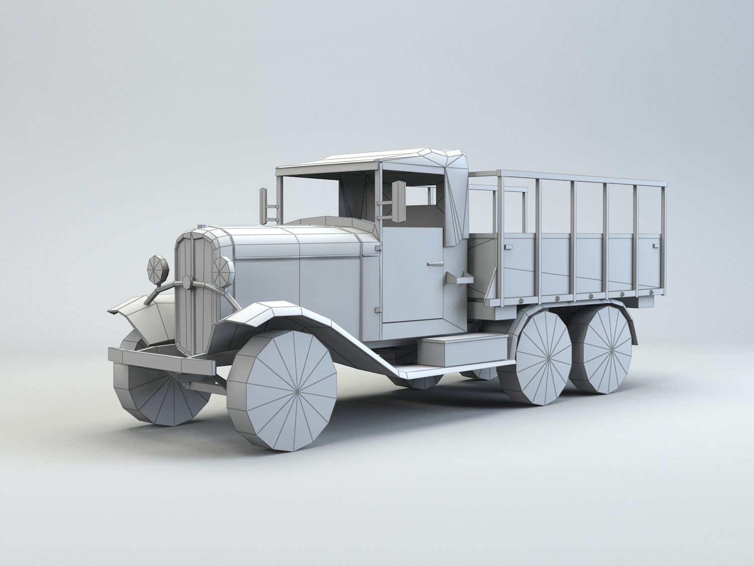 Low Poly Type 94 Army Truck Low-poly 3D model_1