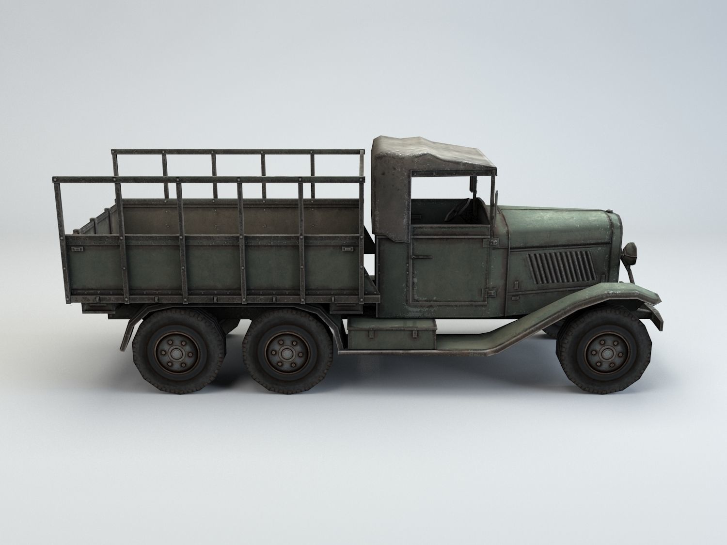 Low Poly Type 94 Army Truck Low-poly 3D model_2