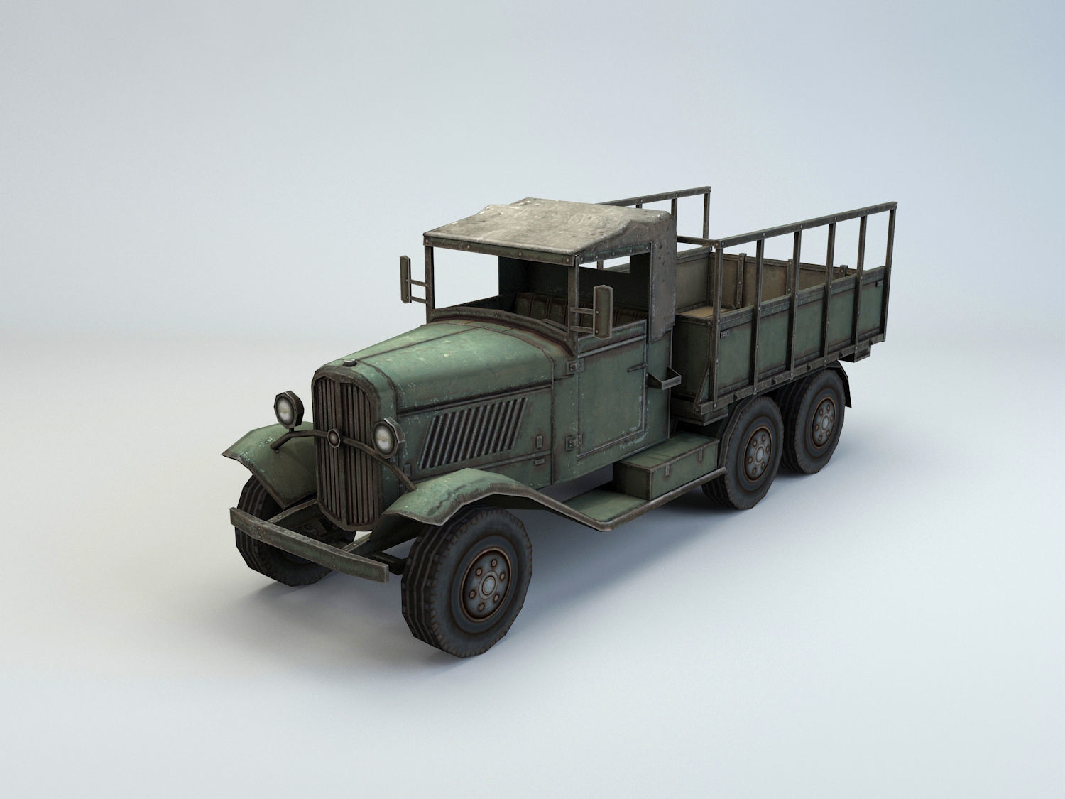 Low Poly Type 94 Army Truck Low-poly 3D model_8