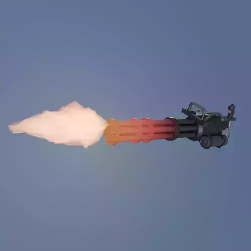 Low-poly minigun for games Low-poly 3D model