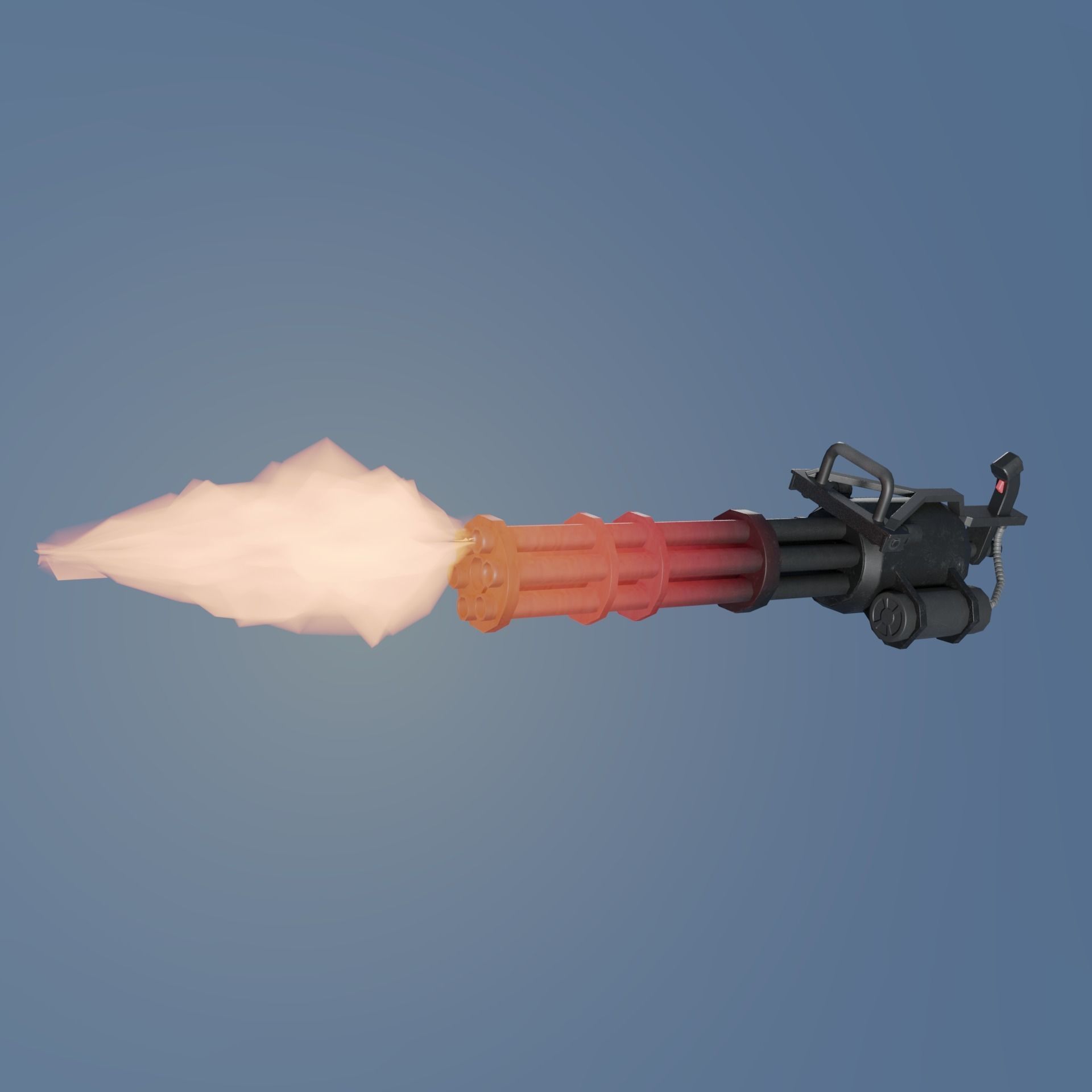 Low-poly minigun for games