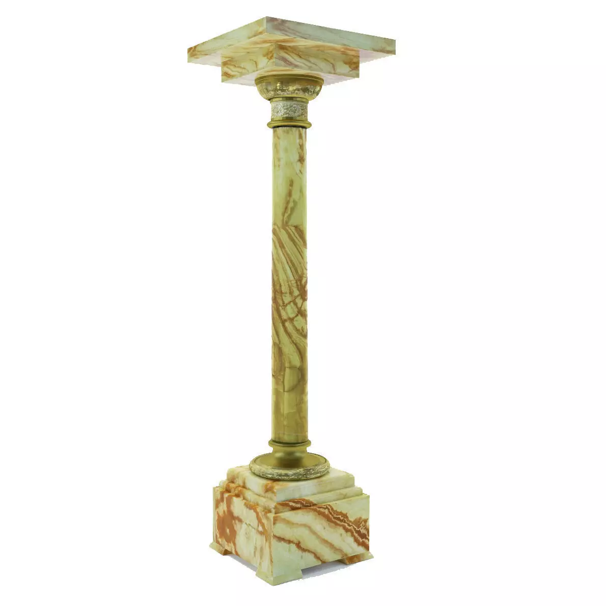 Green onyx column in classical style - France about 1900 3D model_0