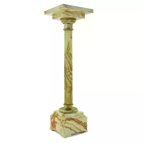 Green onyx column in classical style - France about 1900